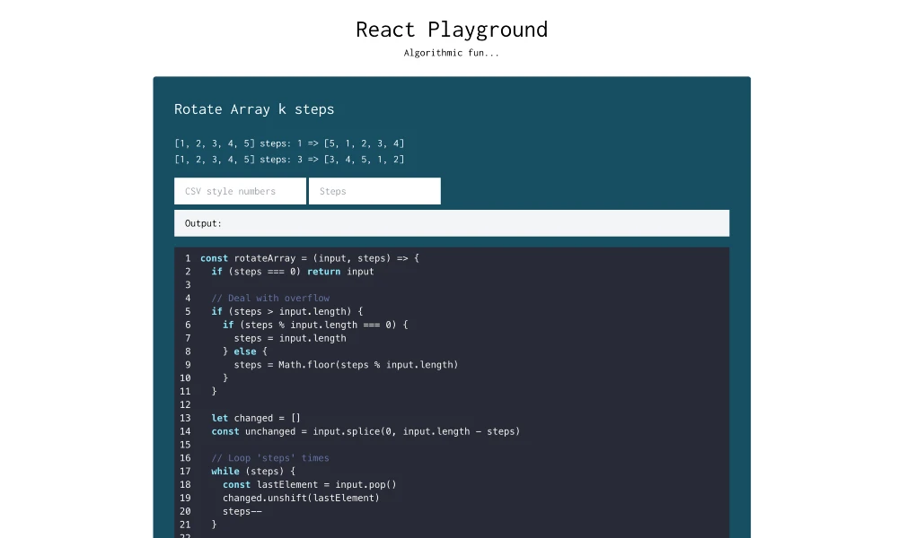 JavaScript Playground